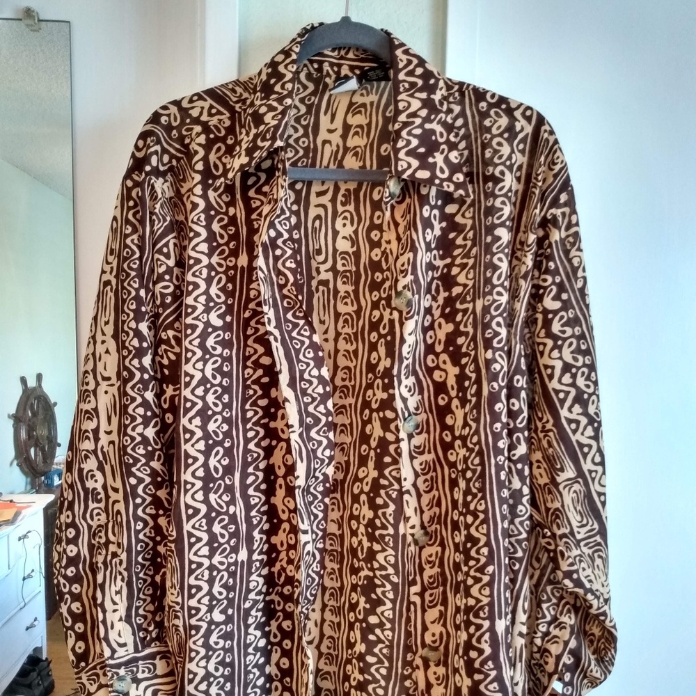 Sheer Long-Sleeved Button-Up Shirt